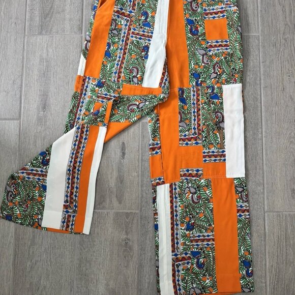 Tory Burch Womens Multicolor Geometric Animal Print Pants Silk size 10 EUC - Picture 4 of 16